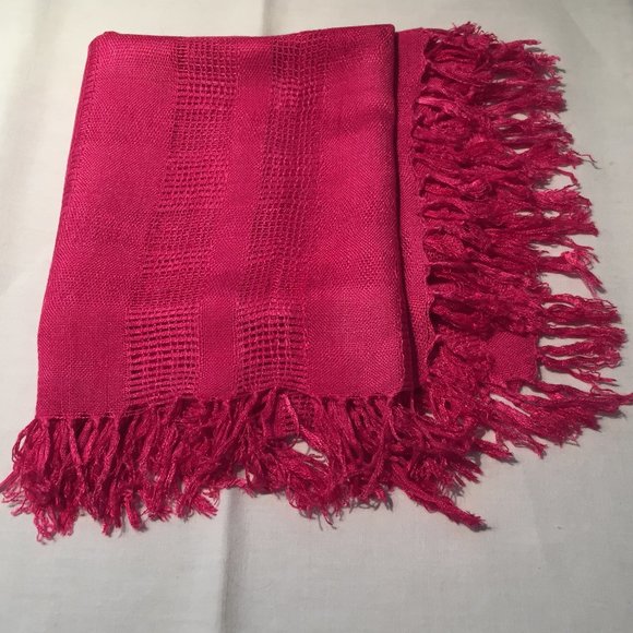 Fuchsia Cotton Scarf - Picture 3 of 3